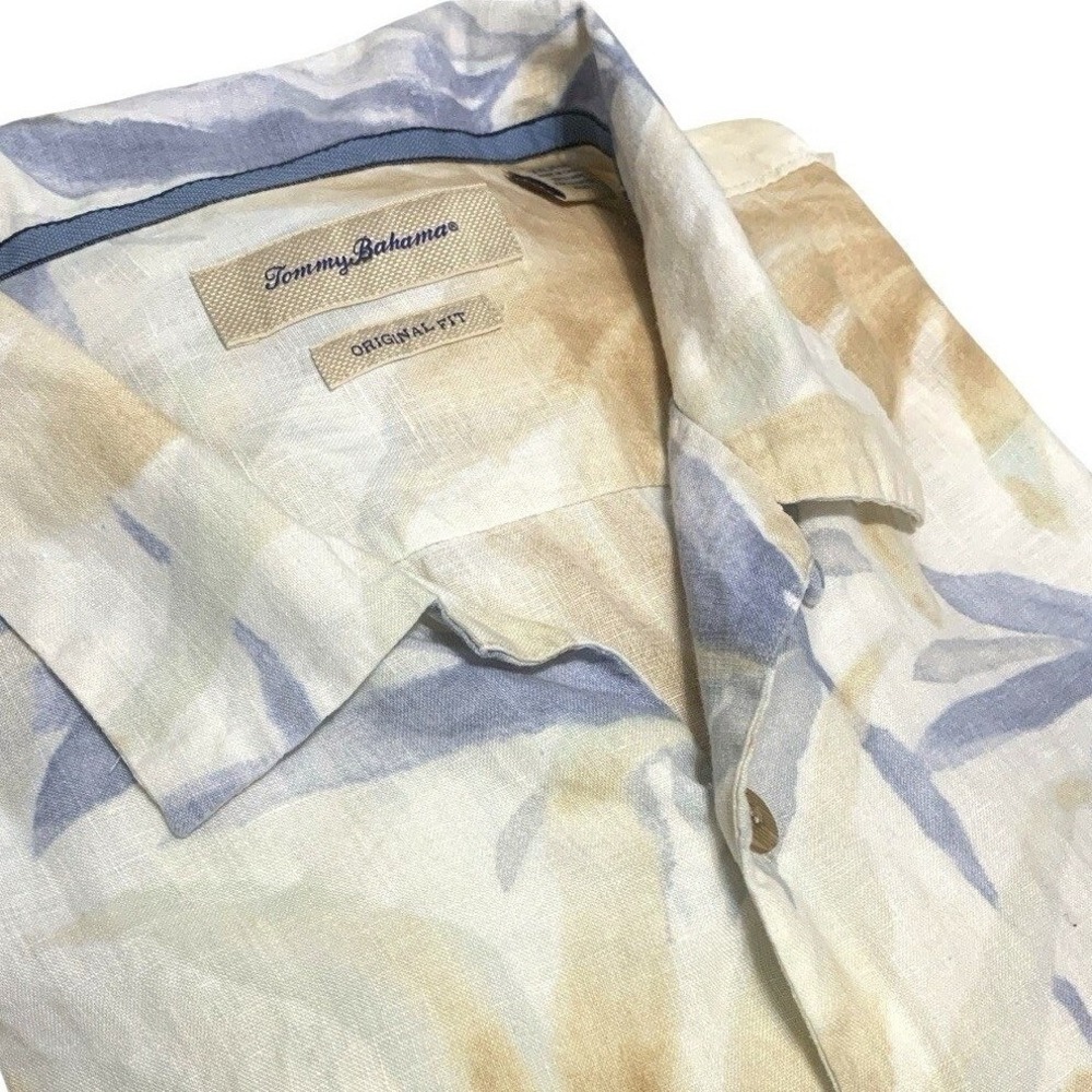 Tommy Bahama 2XL 100% Linen Short Sleeve Button Up Multicolor RN86549 CA58297